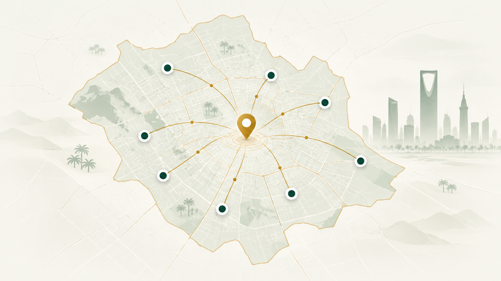 Riyadh logistics coverage map